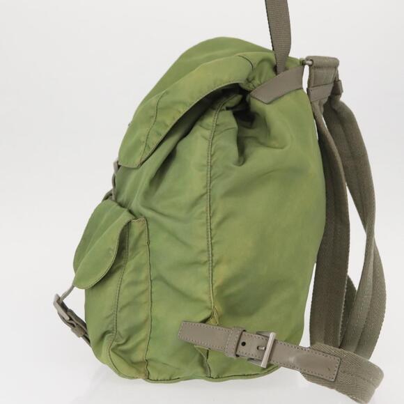 PRADA Backpack Nylon Green Silver Auth bs31165 main image 14